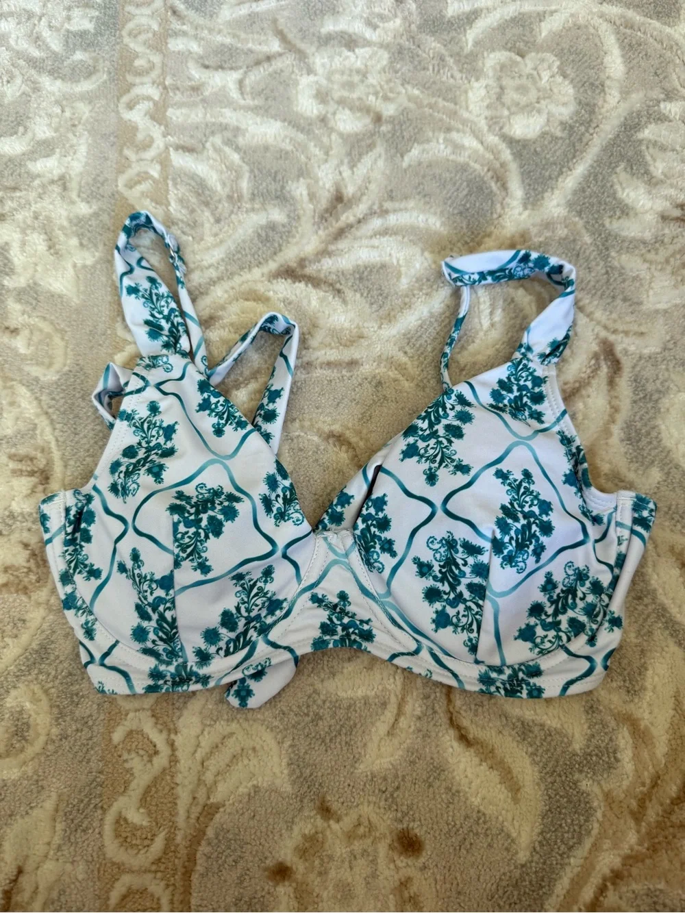 Floral Bikini Sets group sale - White with Pink & Orange Flowers black and blue